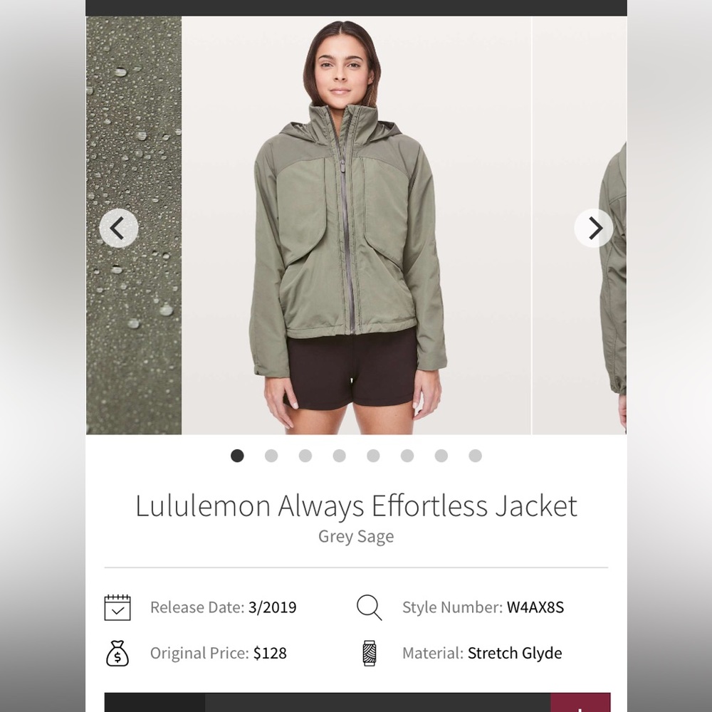 Lululemon Always Effortless Jacket size 2